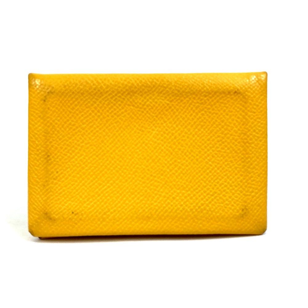 HERMES Card Case Epsom yellow Calvi Women
