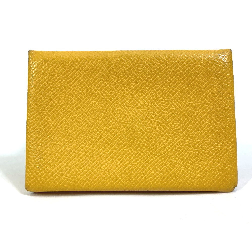 HERMES Card Case Epsom yellow Calvi Women