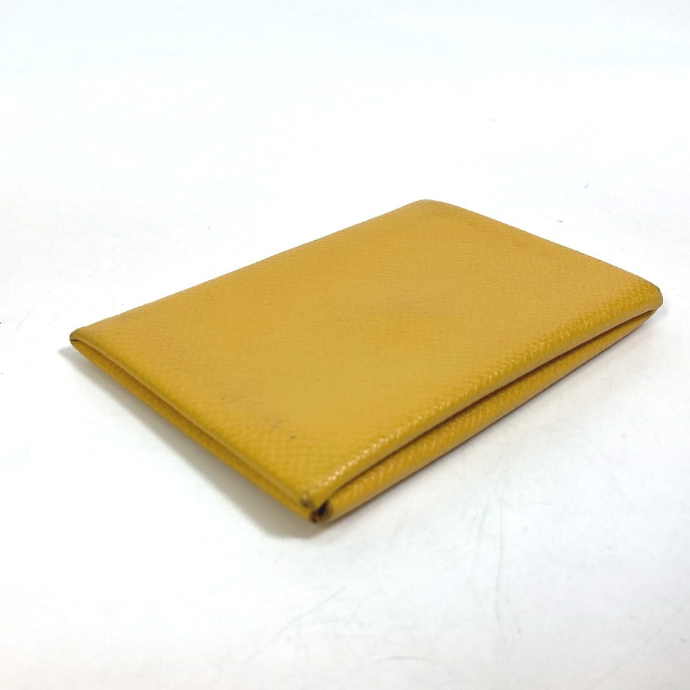 HERMES Card Case Epsom yellow Calvi Women
