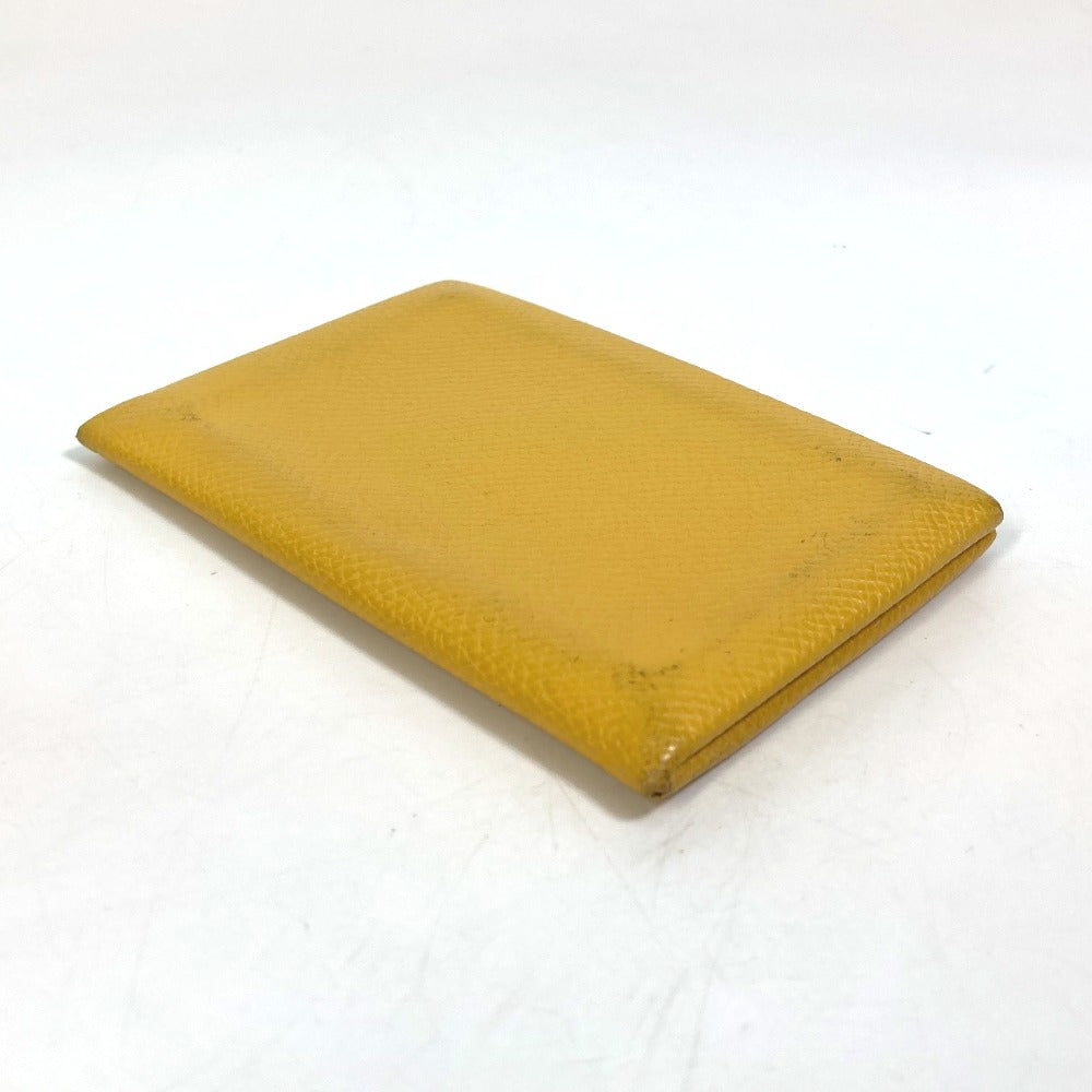HERMES Card Case Epsom yellow Calvi Women
