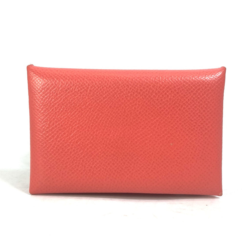 HERMES Card Case Epsom Red type Two fold Calvi Women