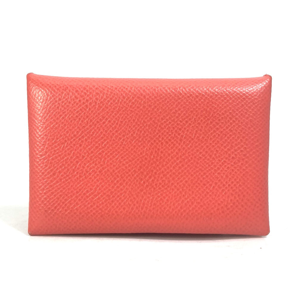 HERMES Card Case Epsom Red type Two fold Calvi Women