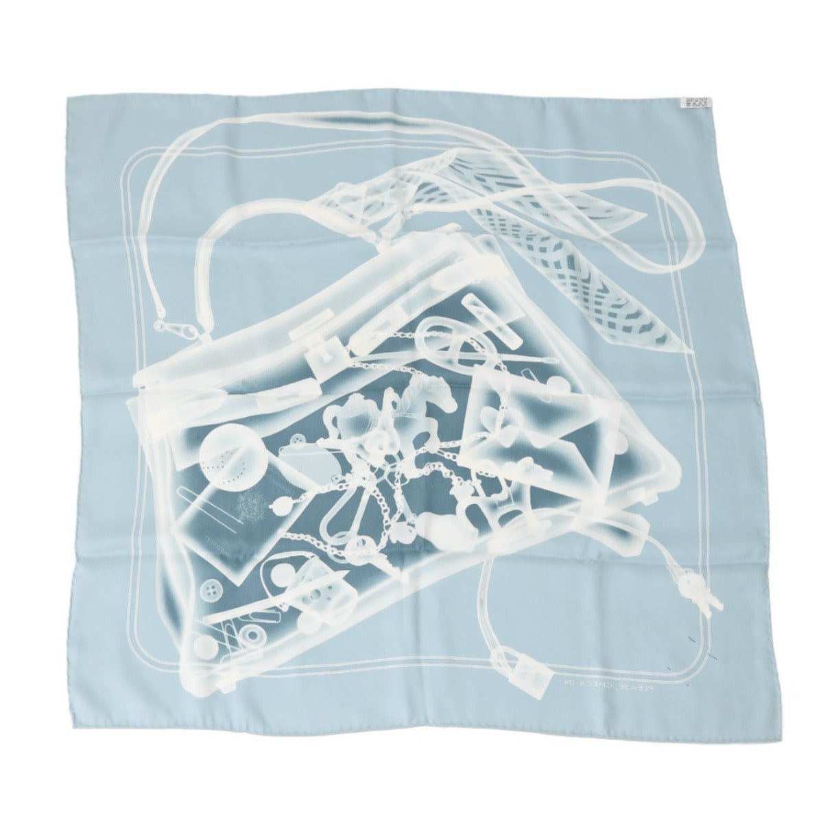 HERMES scarf silk blue gray scarf Women