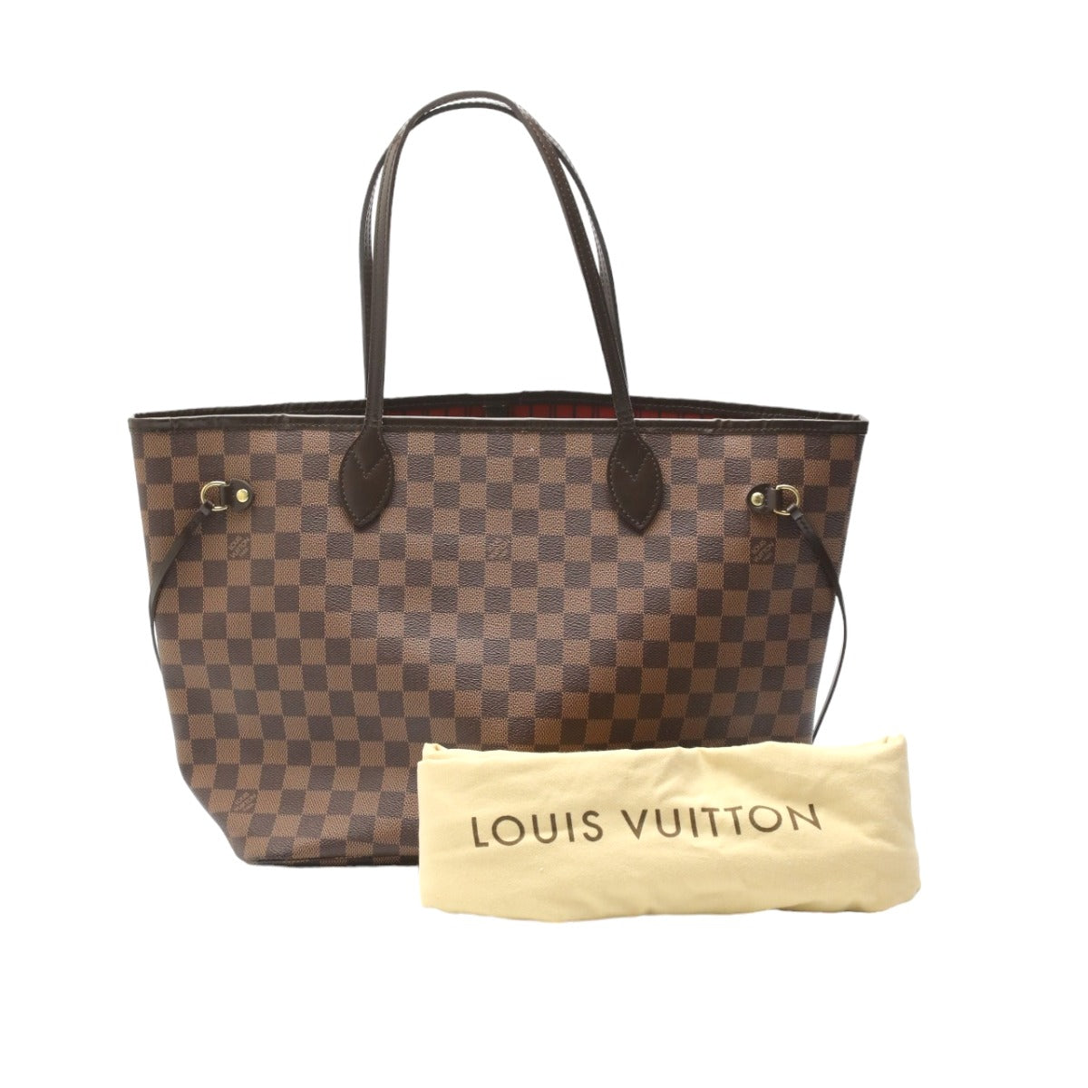 LOUIS VUITTON Tote Bag N41358 Damier canvas Brown Neverfull MM Damier No pouch Women