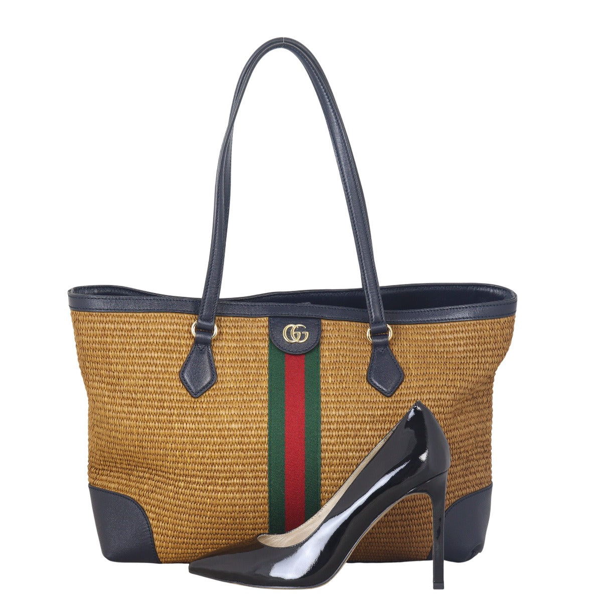 Gucci GG Ophidia Tote Medium Raffia