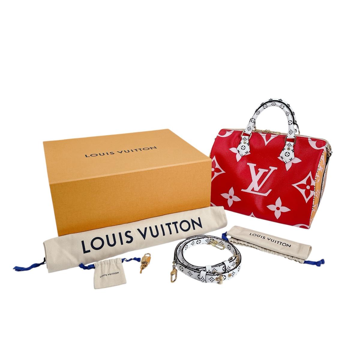 LOUIS VUITTON Shoulder Bag M44573 Rouge x pink Shoulder Bag Monogram Giant Speedy bandouliere 30 Women