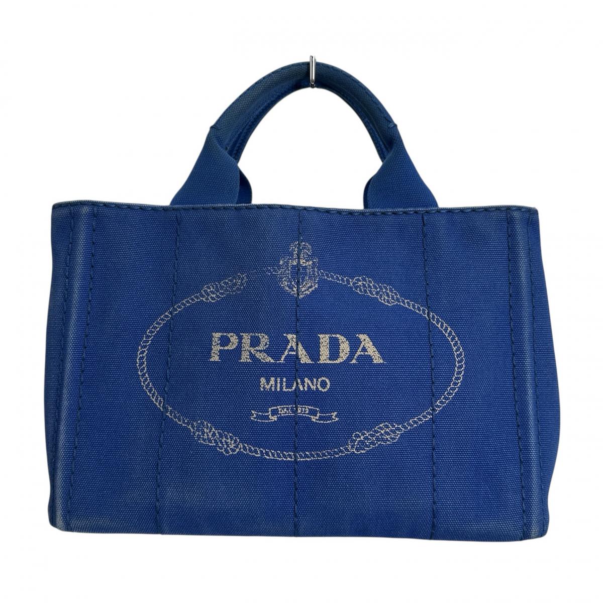 PRADA Tote Bag B2439G denim blue Shoulder Bag tote mini Canapa Women