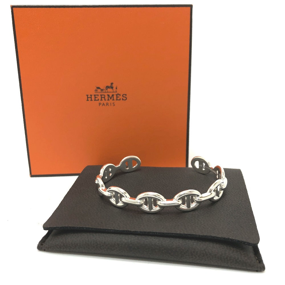HERMES Bangle SV925 Silver Chene Dunkle Enchaine Women