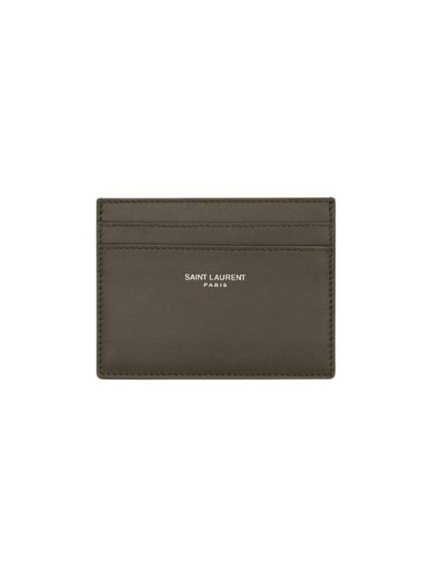 Luxury Saint Laurent Trending 2025 Paris Leather Card Holder Light Musk