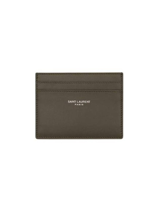Luxury Saint Laurent Trending 2025 Paris Leather Card Holder Light Musk