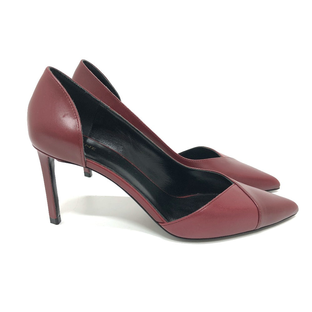 CELINE pumps leather wine-red Cross Leather Women 36