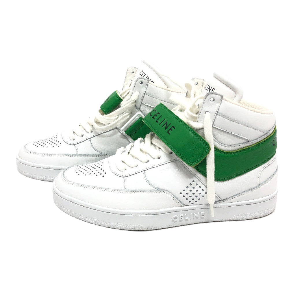 CELINE sneakers leather white velcro strap mens 39