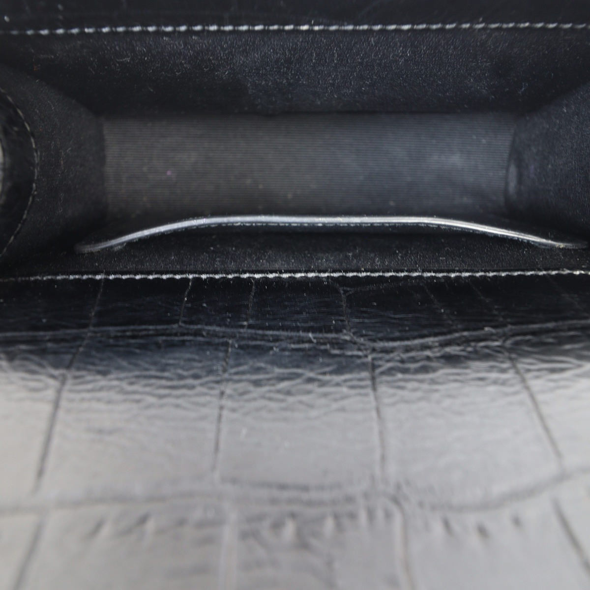Saint Laurent Kate Tassel Chain Bag Small Croc-Embossed