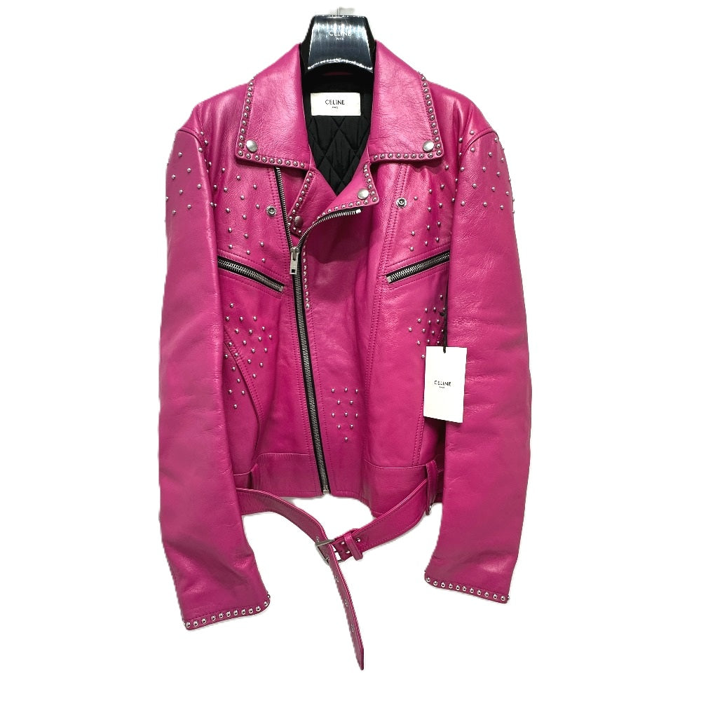 CELINE Jacket 29AJC756Q leather pink Edith Slimane Custom Order mens 48