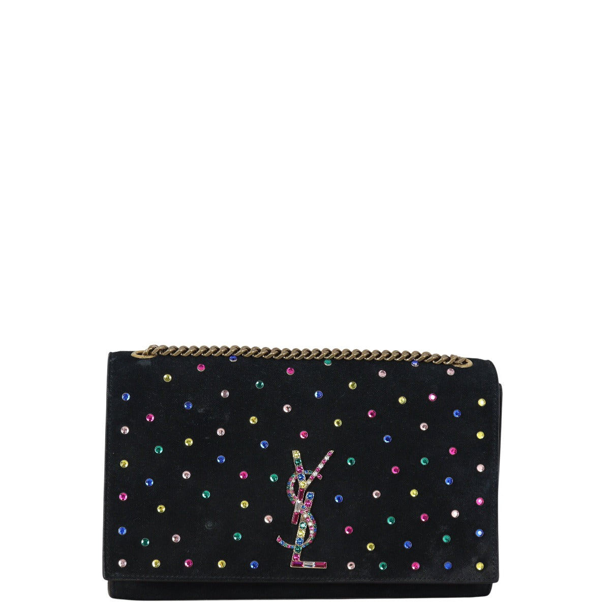 Saint Laurent Kate Chain Bag Medium Suede Crystals