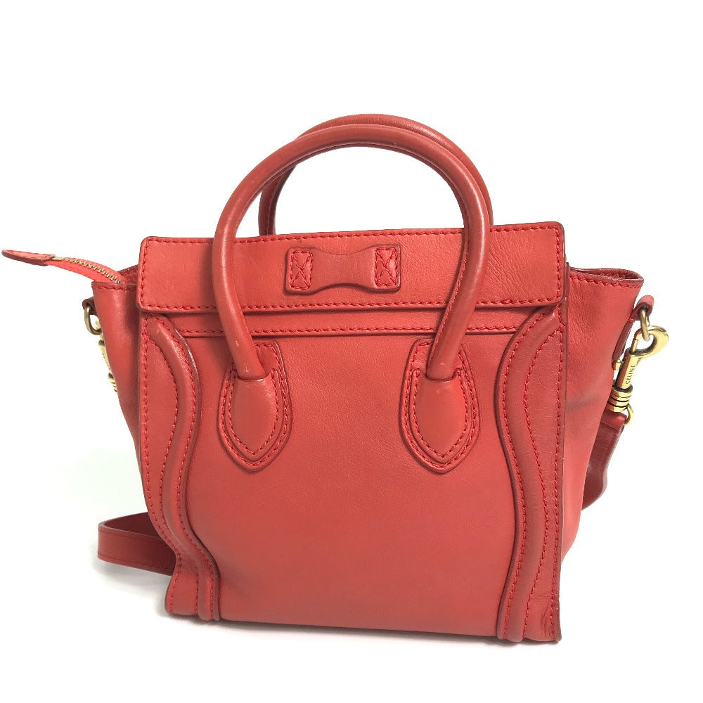 CELINE Handbag 168243 leather Red Nano Shopper Luggage Women