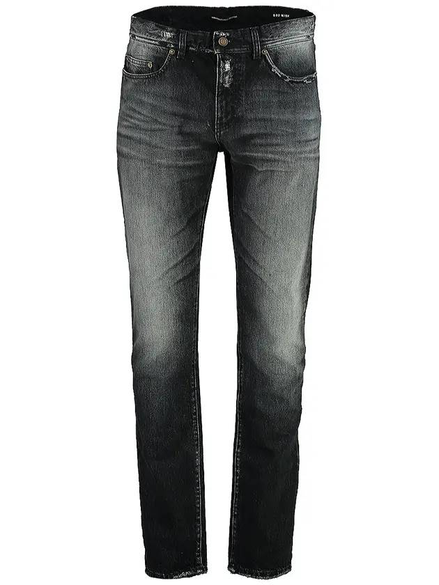 Luxury Saint Laurent Trending 2025 Men's Washed Slim Jeans Black