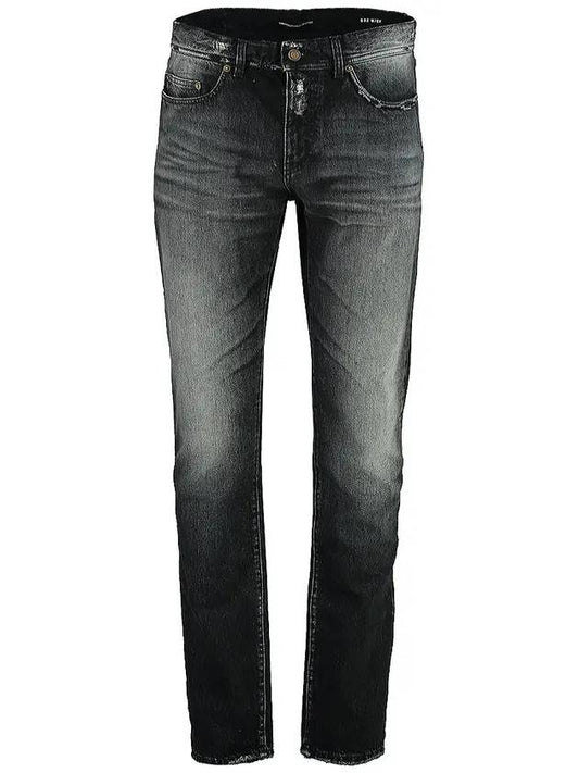Luxury Saint Laurent Trending 2025 Men's Washed Slim Jeans Black
