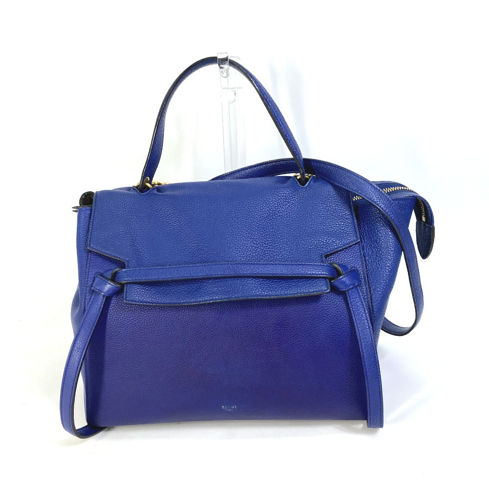 CELINE Shoulder Bag leather blue Handbag Belt bag Women