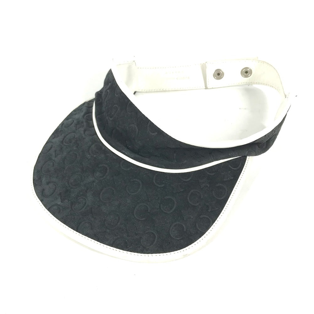 CELINE Sun visor Leather / suede black Triomphe Women