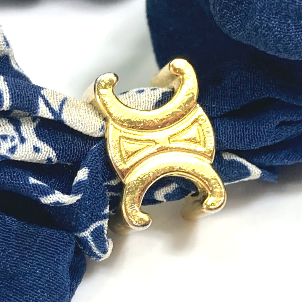 CELINE hair accessory silk blue Sulky logo Women