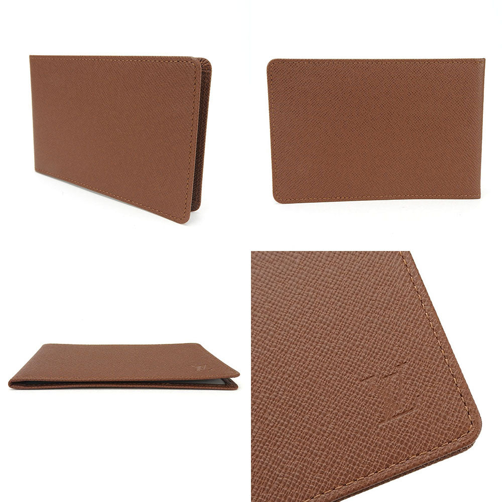 LOUIS VUITTON Pass case leather Brown unisex(Unisex)