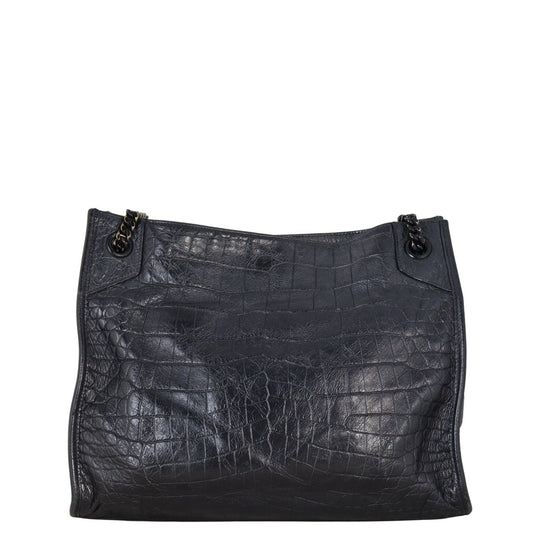Saint Laurent Niki Tote Bag Medium Croc Embossed