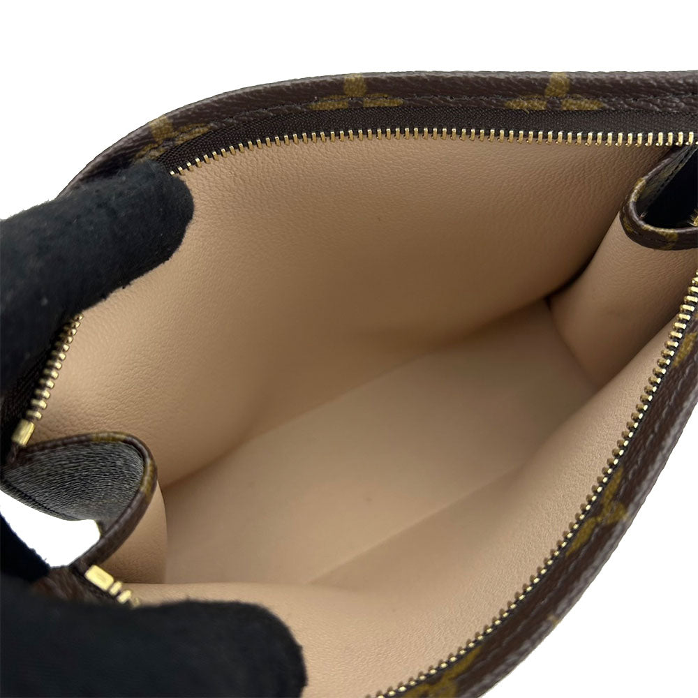 LOUIS VUITTON Pouch M47544 Monogram canvas, leather Brown posh toilette 19 Women