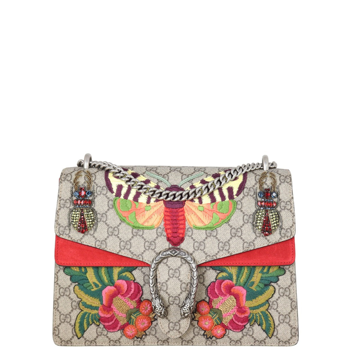 Gucci Dionysus GG Supreme Moth Embroidered Medium Shoulder Bag