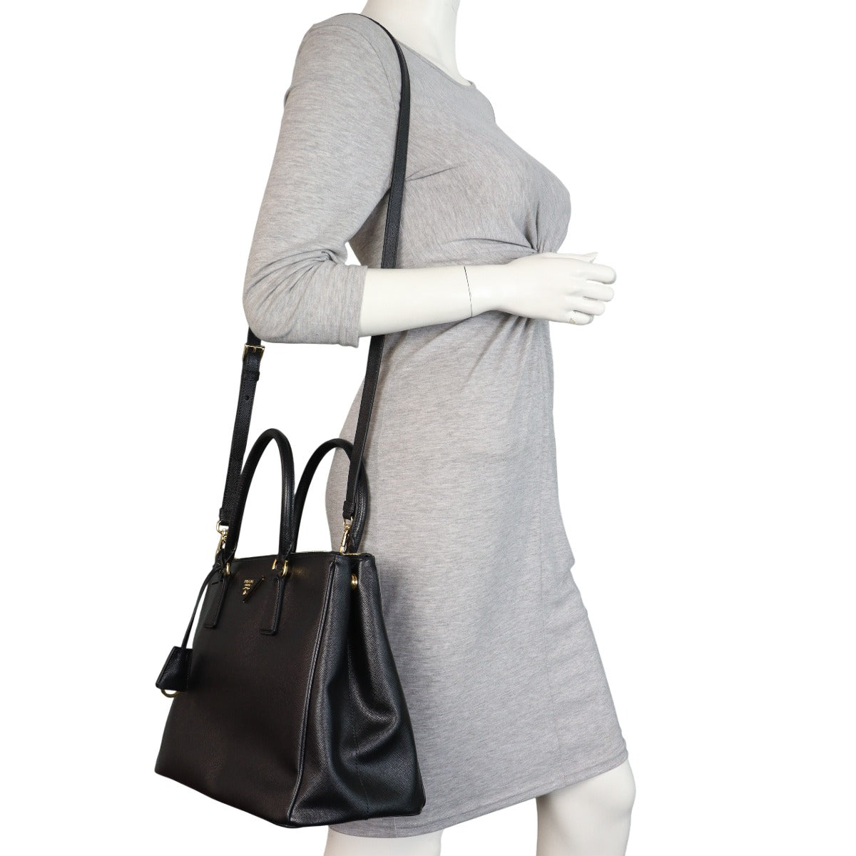 Prada Saffiano Lux Galleria Double Zip Tote Medium