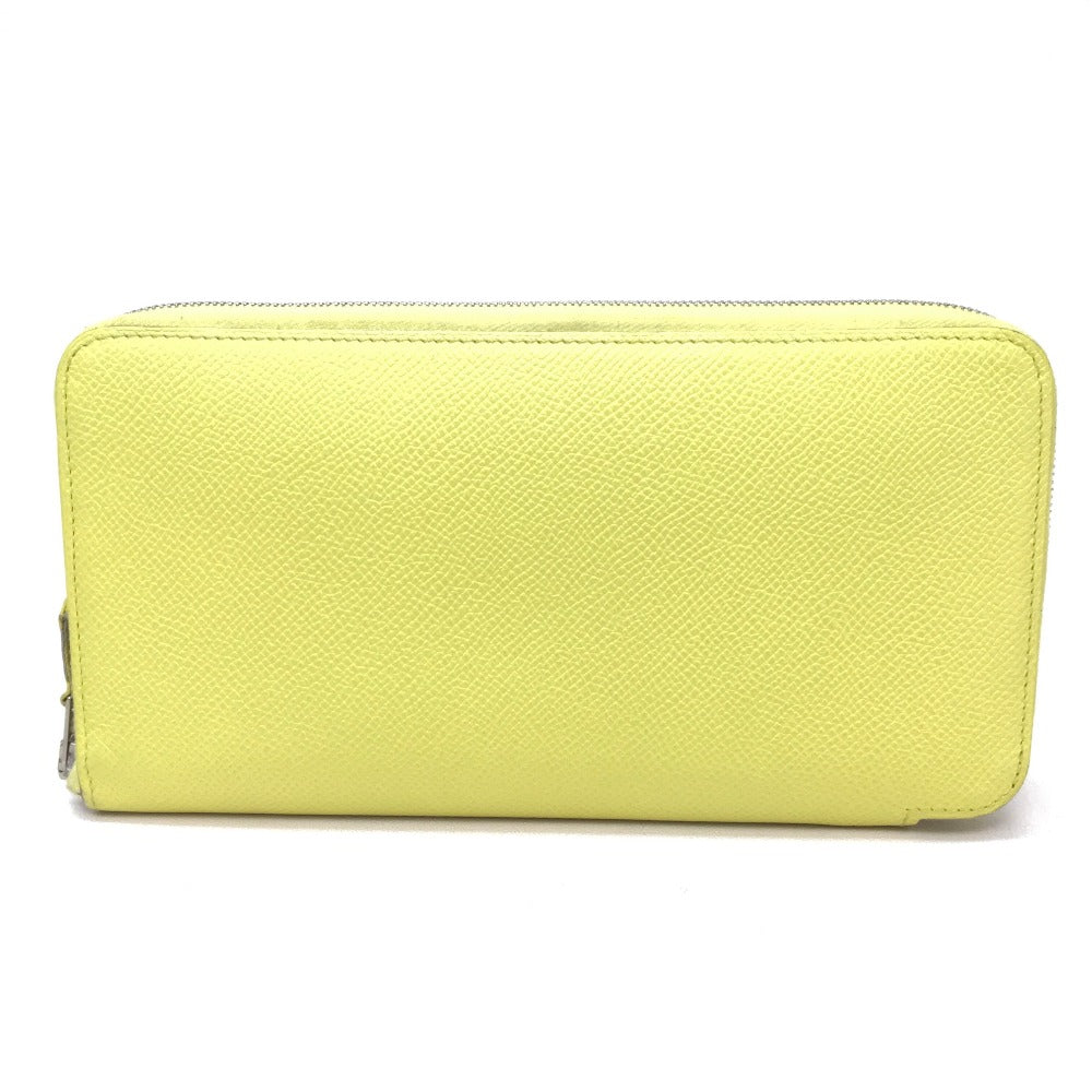 HERMES Long Wallet Purse Epsom, Silk yellow Silk in Azap Long Women