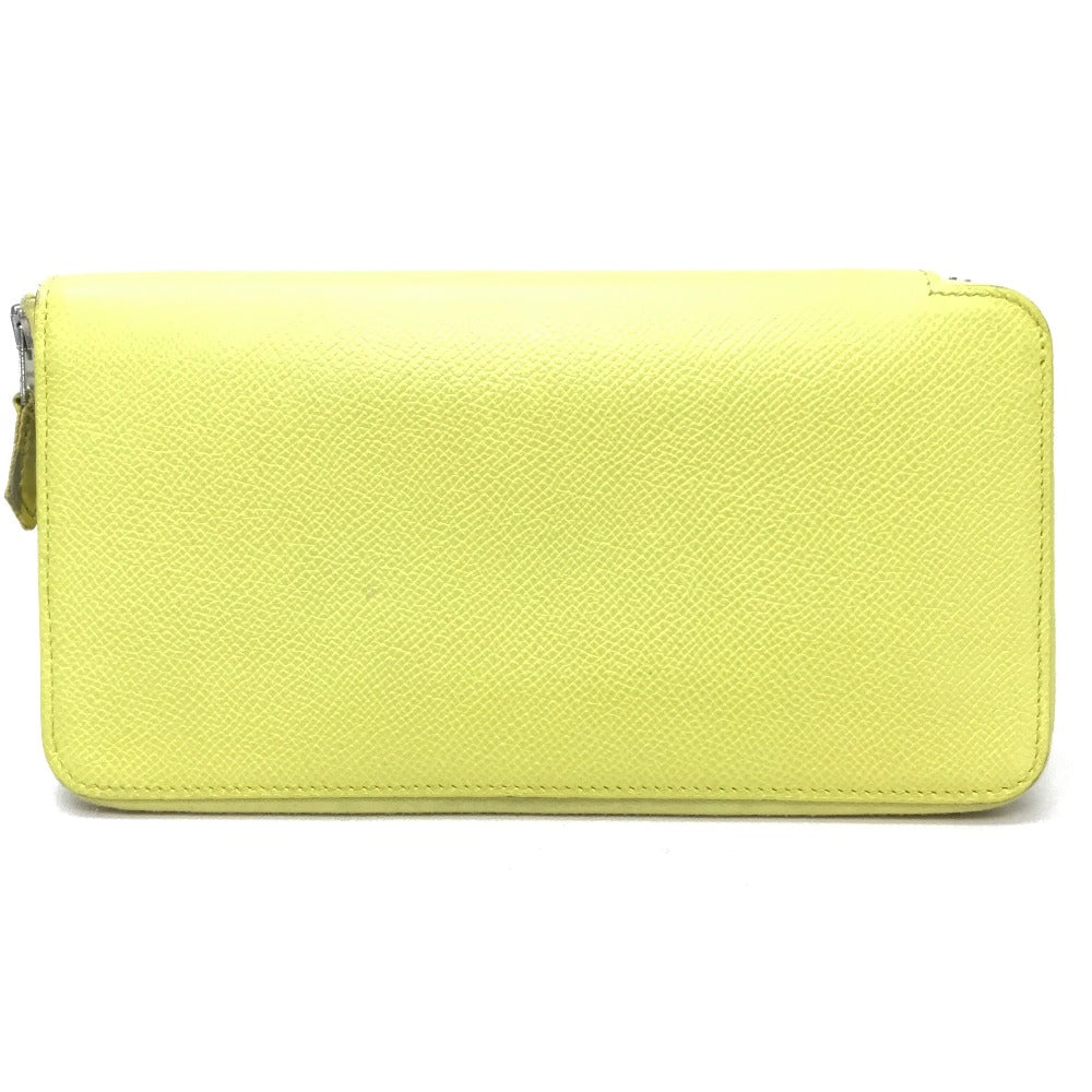 HERMES Long Wallet Purse Epsom, Silk yellow Silk in Azap Long Women