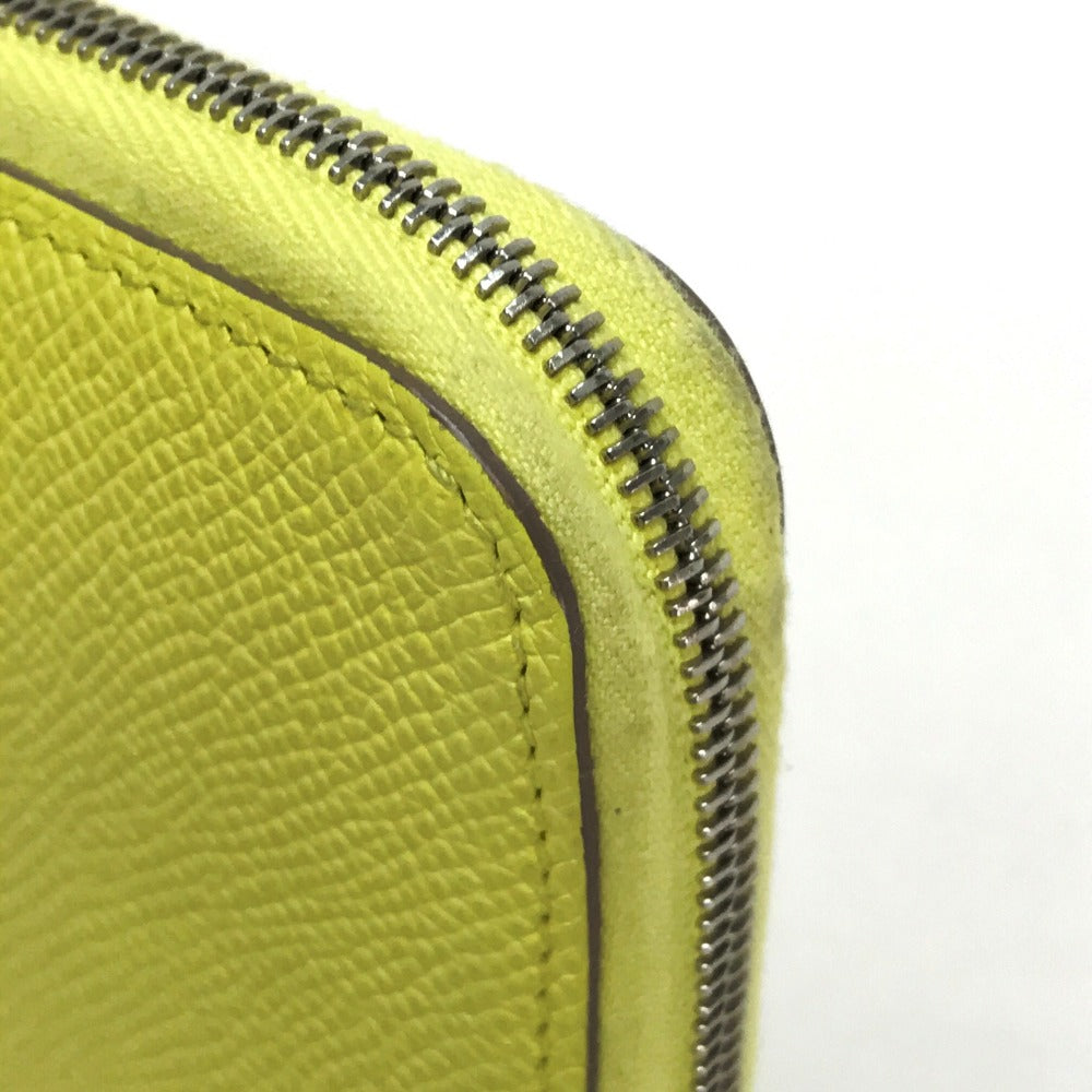 HERMES Long Wallet Purse Epsom, Silk yellow Silk in Azap Long Women