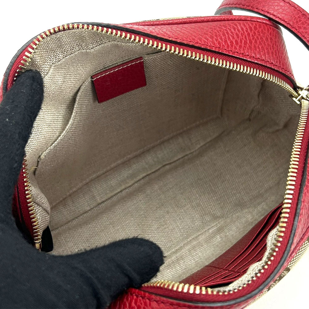 GUCCI Shoulder Bag 449413 GG canvas Red