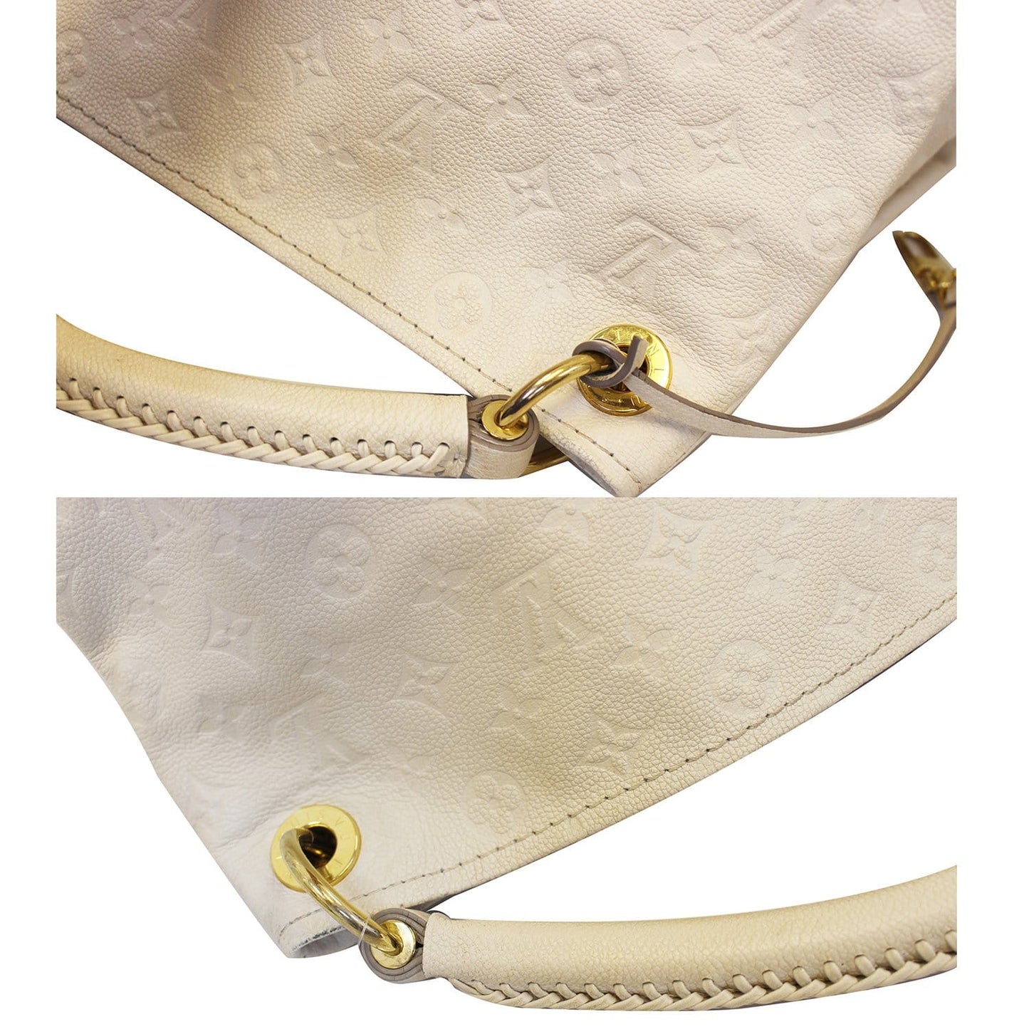 LOUIS VUITTON Artsy MM Empreinte Leather Shoulder Bag Beige