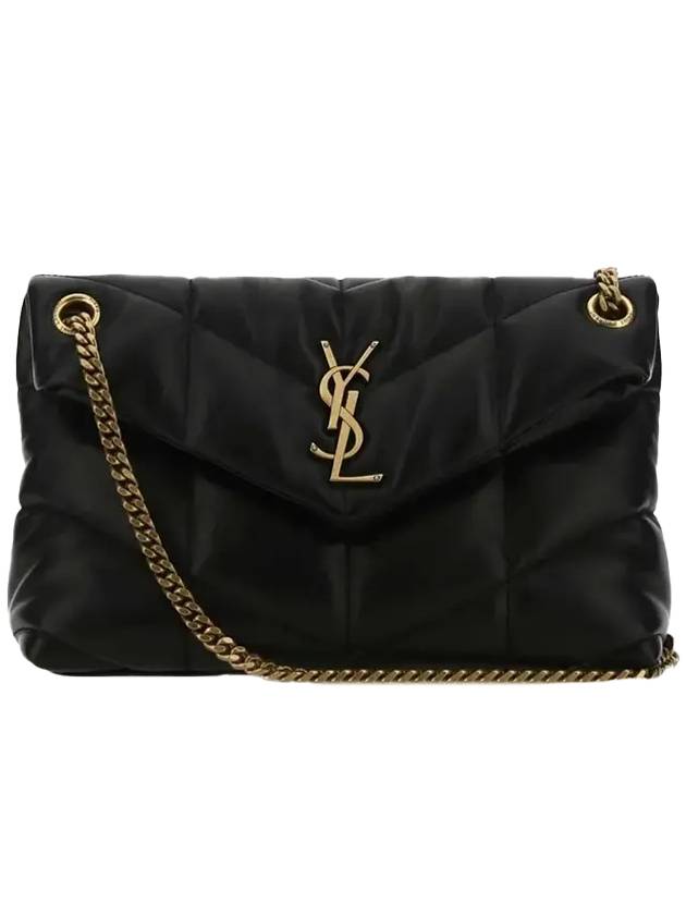 Luxury Saint Laurent Trending 2025 Puffer Quilted Nappa Leather Small Shoulder Bag Black