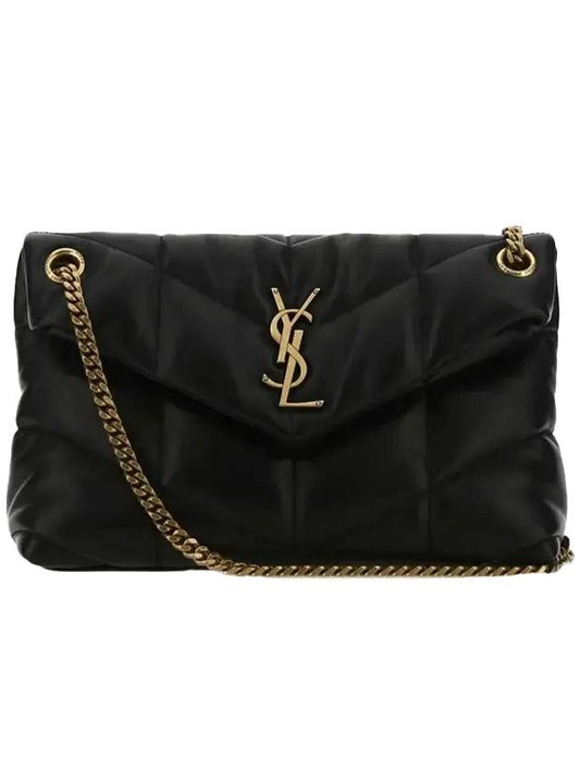 Luxury Saint Laurent Trending 2025 Puffer Quilted Nappa Leather Small Shoulder Bag Black
