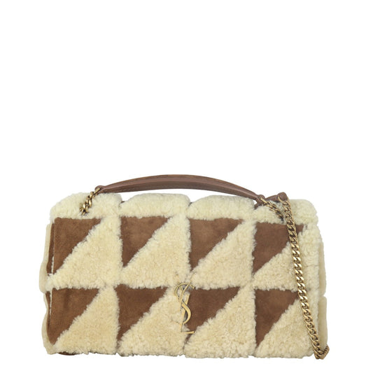 Saint Laurent Jamie Monogram Medium Shearling Patchwork