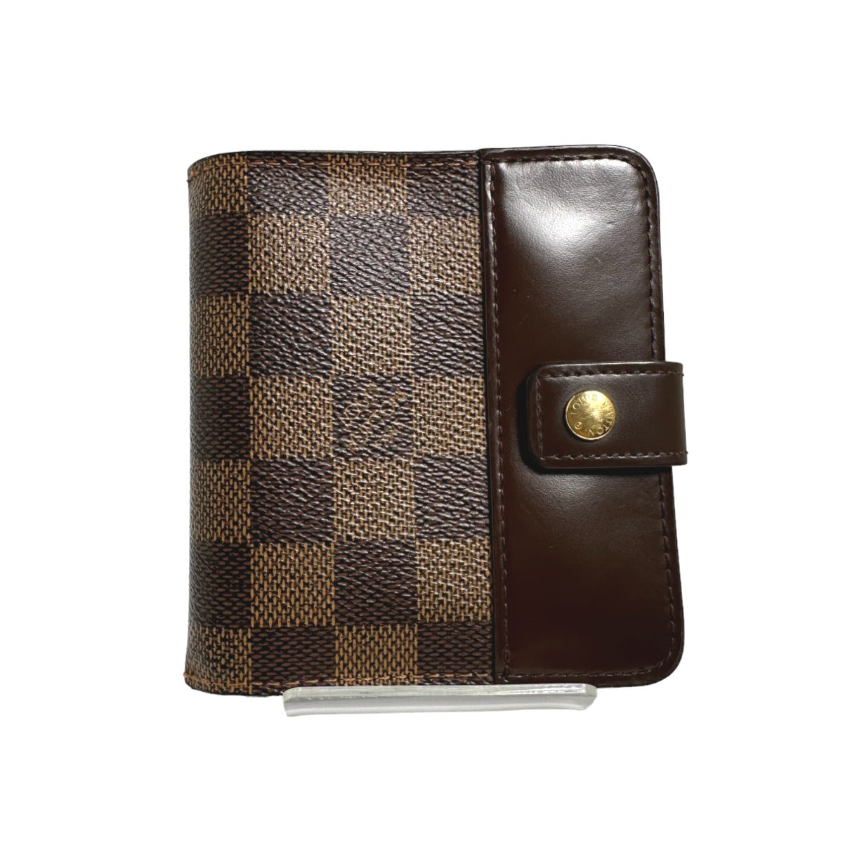 LOUIS VUITTON Bifold Wallet N61668 Damier canvas Brown Wallet with pocket zipper for cards Damier Compact zip unisex(Unisex)