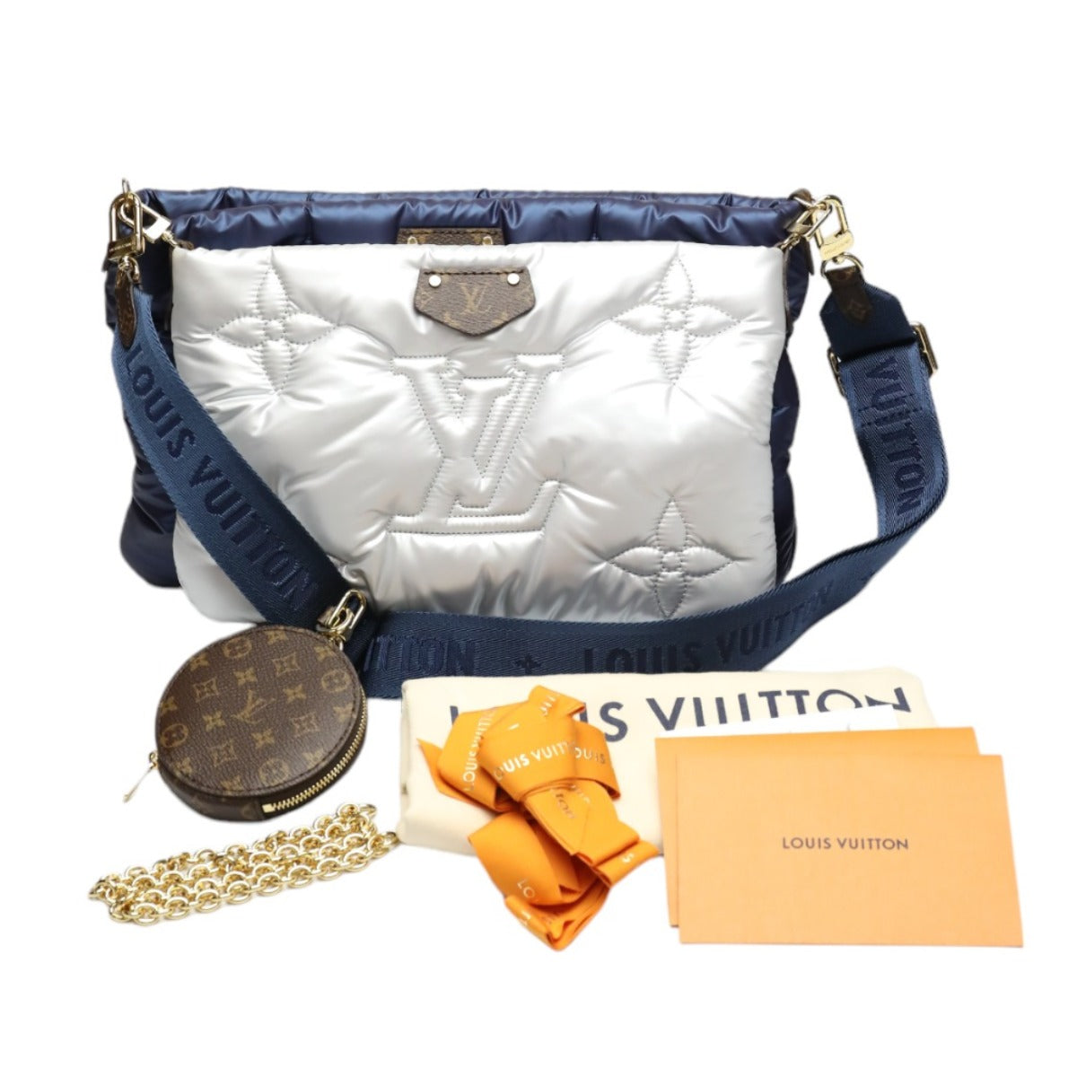 LOUIS VUITTON Shoulder Bag M21057 Monogram canvas Recycled nylon Navy/Silver Monogram Maximulti Pochette Accessory