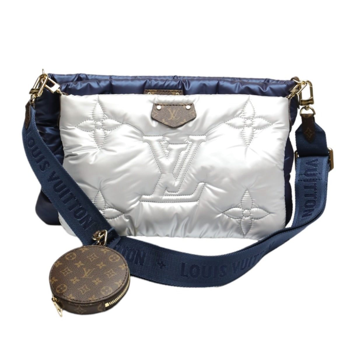 LOUIS VUITTON Shoulder Bag M21057 Monogram canvas Recycled nylon Navy/Silver Monogram Maximulti Pochette Accessory