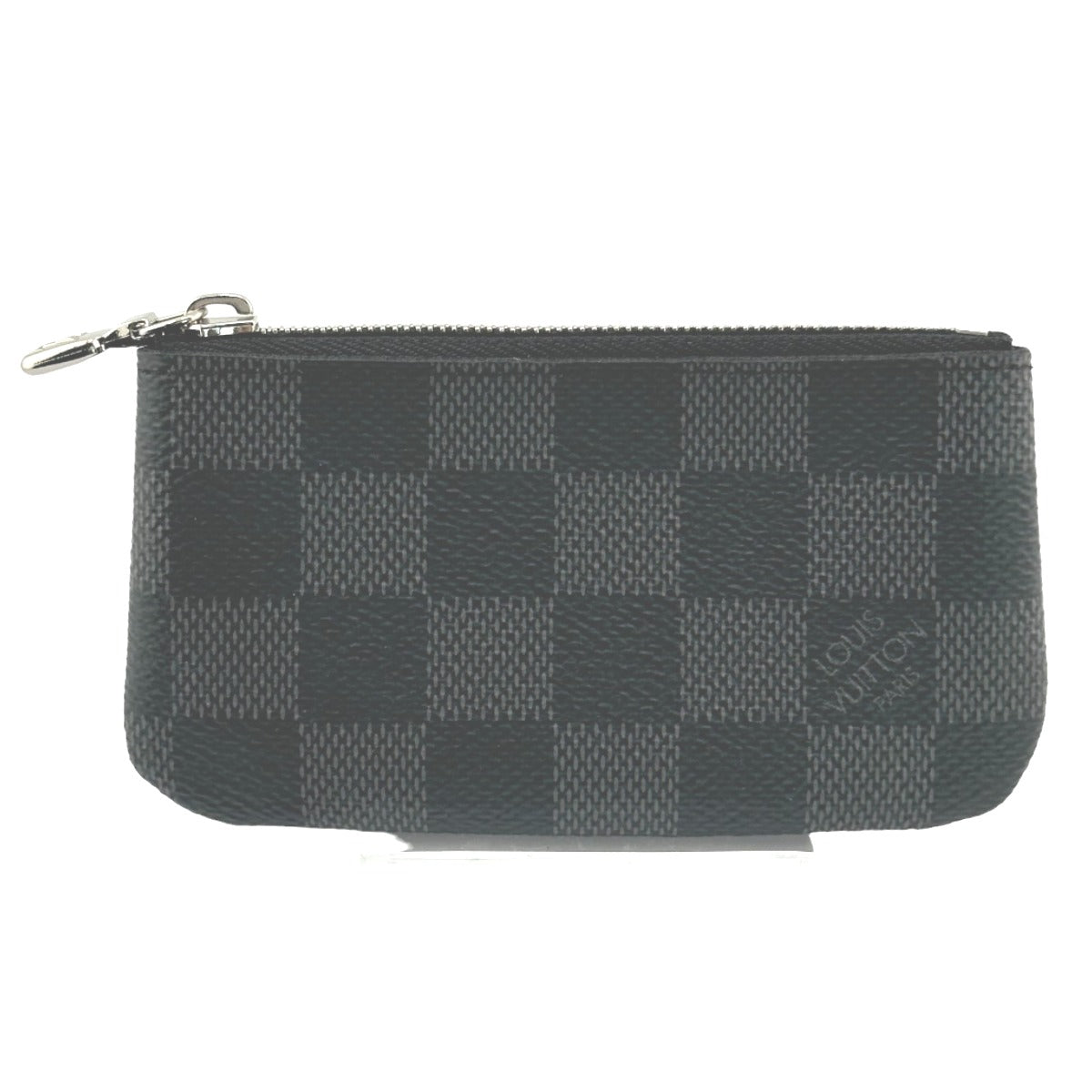 LOUIS VUITTON Key case Key holder  N60155 Damier Grafitto Canvas gray Key case Key holder for coin pocket Graphite Pochette Cre mens