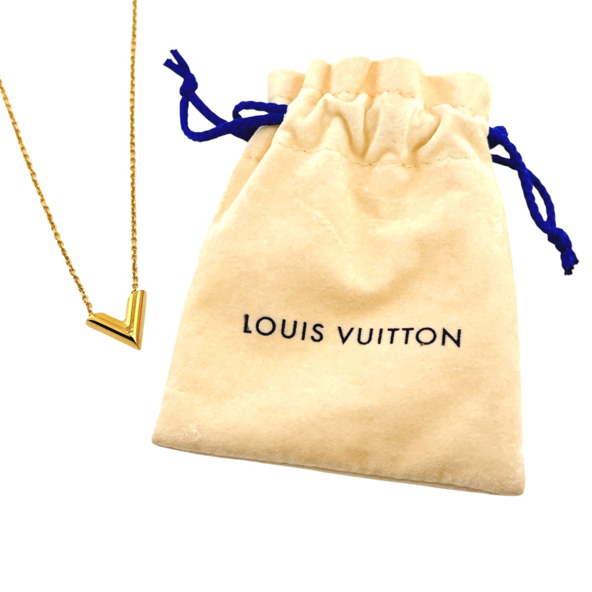 LOUIS VUITTON Necklace M61083 Gold Plated gold Necklace Adjustable length Essential V Women