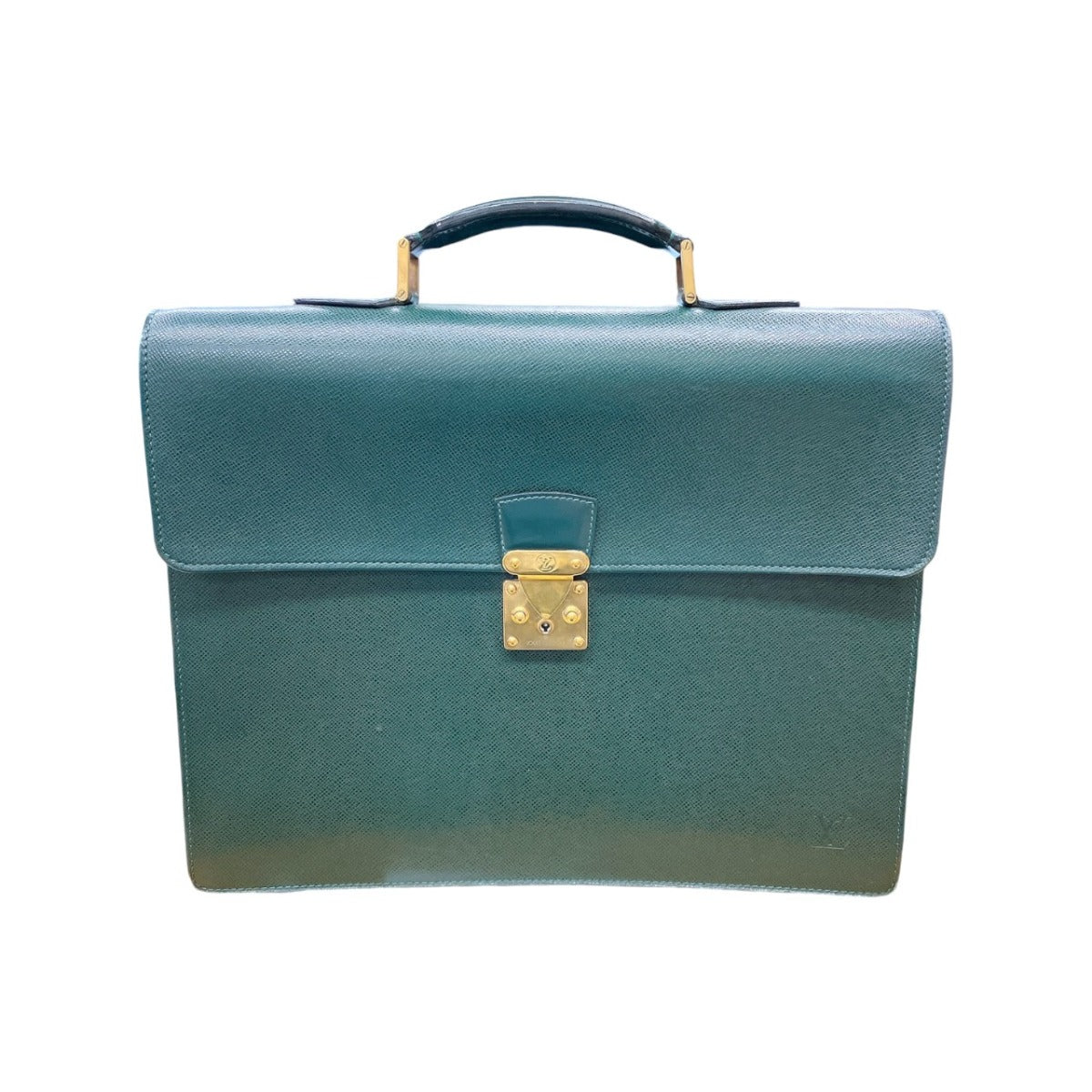 LOUIS VUITTON Business bag M30034 leather green Documents bag Epithea Taiga Moskova mens