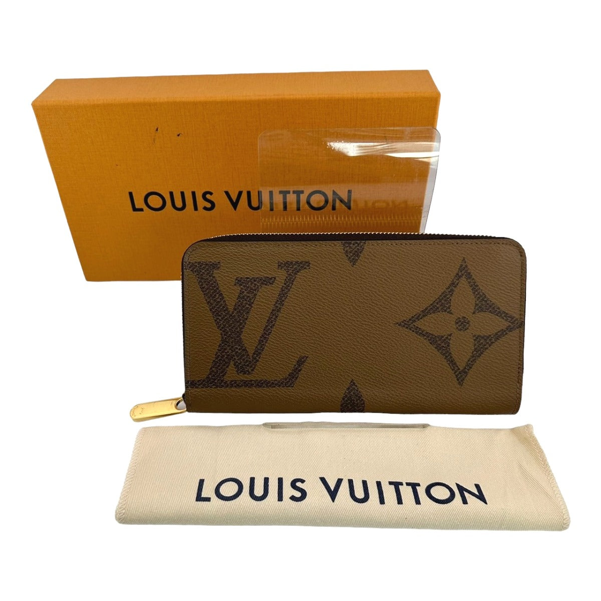 LOUIS VUITTON Long Wallet Purse M69353 Monogram canvas Brown Giant reverse Monogram Zippy wallet mens(Unisex)