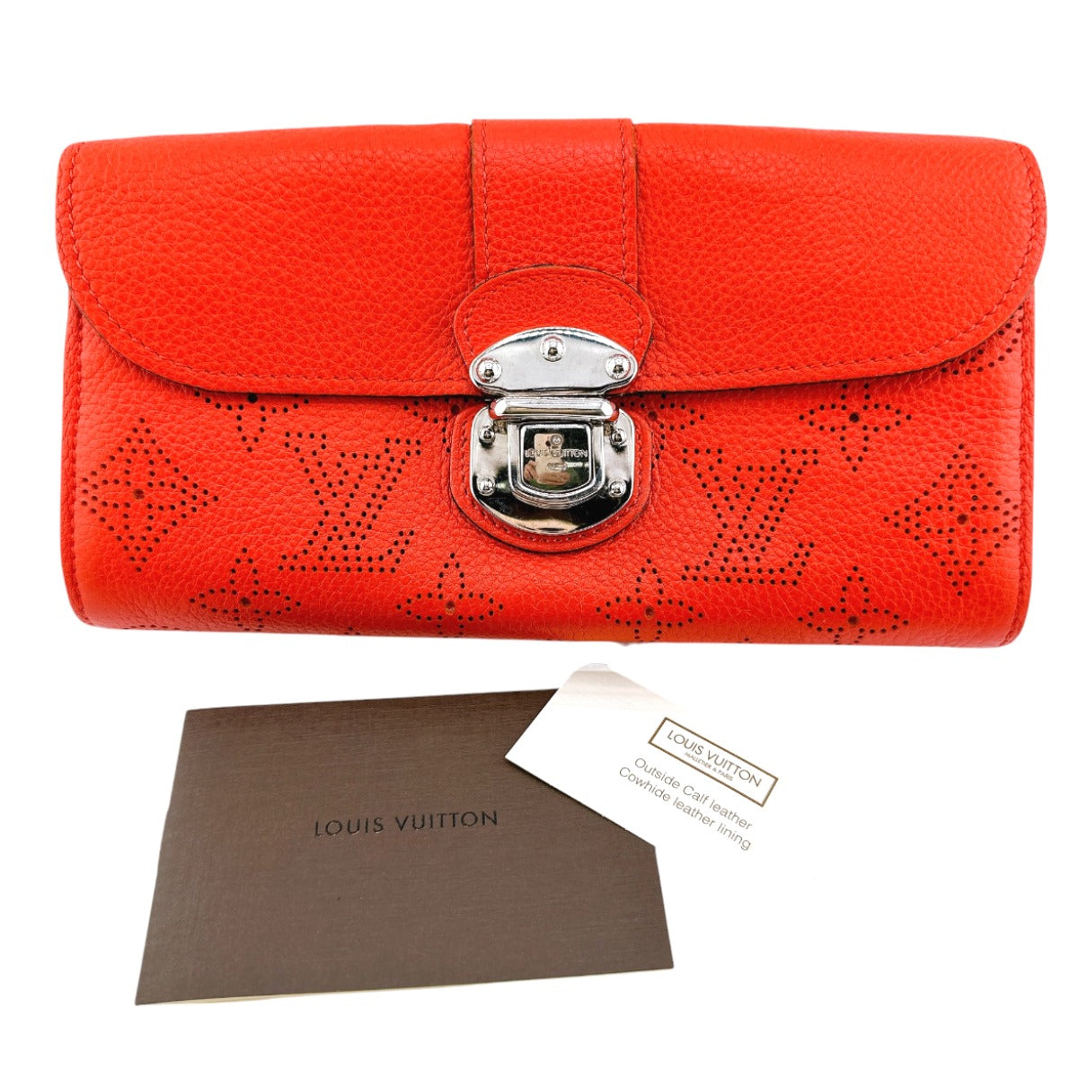 LOUIS VUITTON Long Wallet Purse M58161 Monogram Mahina Coraille Mahina Bifold Walletlong wallet