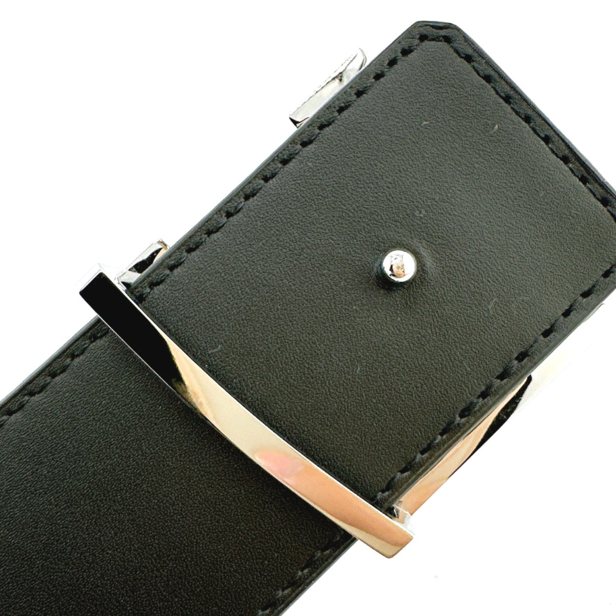 LOUIS VUITTON belt M9821 Calfskin Brown reverse Monogram Saintur Initial mens 44