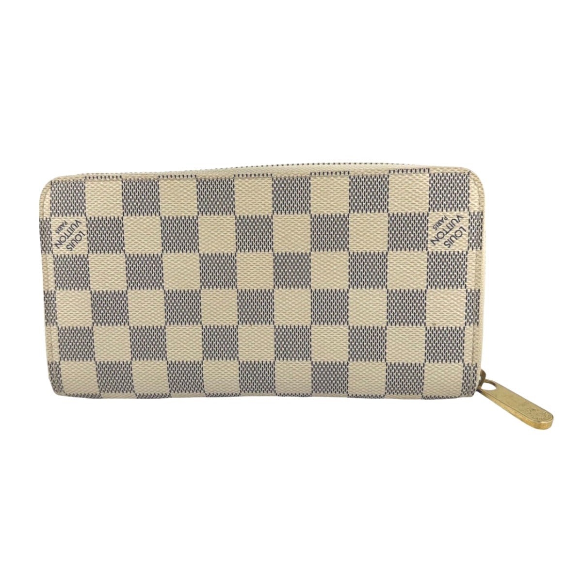 LOUIS VUITTON Long Wallet Purse N60019 Damier Azur Canvas white Zip Around Azur Zippy wallet unisex(Unisex)