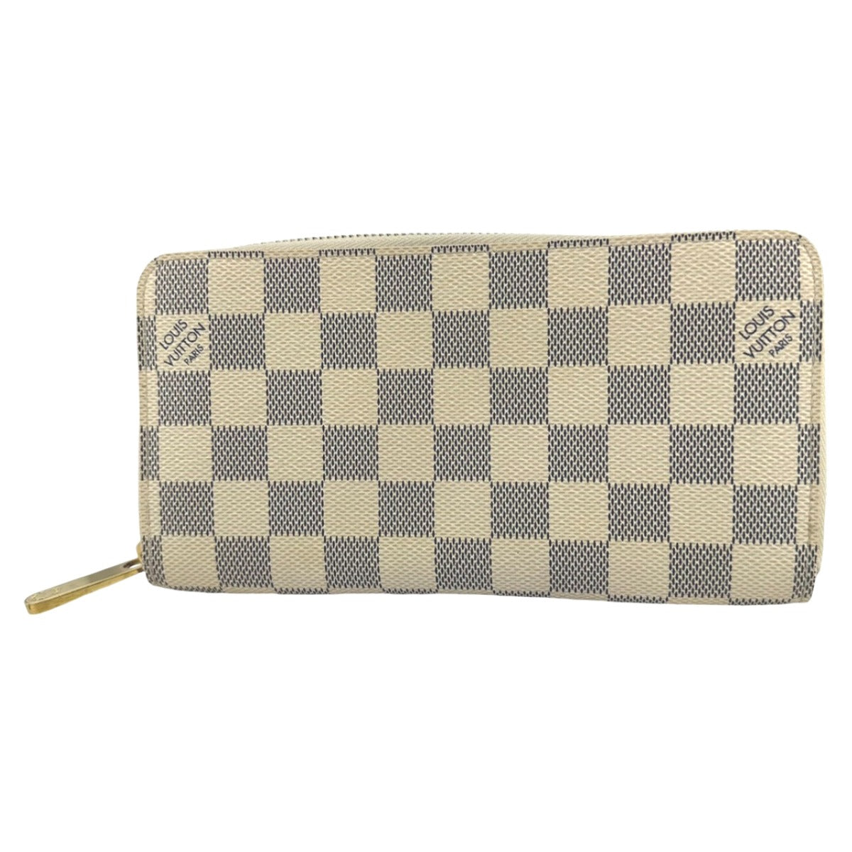 LOUIS VUITTON Long Wallet Purse N60019 Damier Azur Canvas white Zip Around Azur Zippy wallet unisex(Unisex)