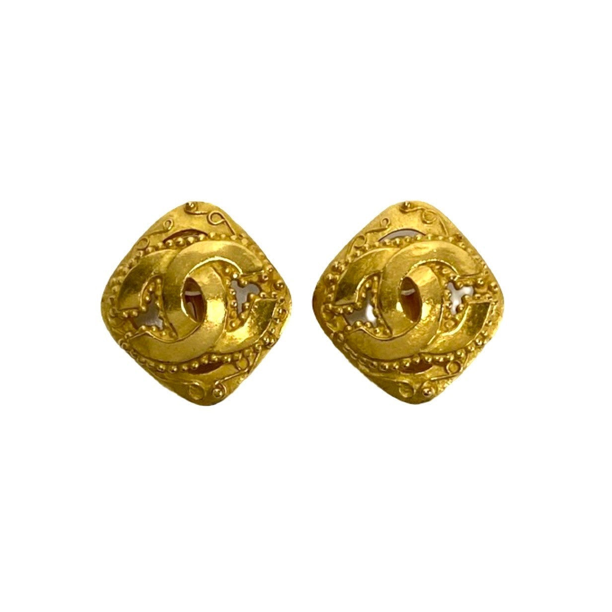 CHANEL Earring Gold Plated gold COCO Mark Women